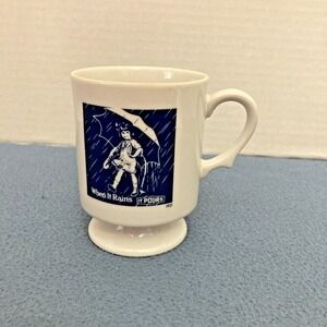 Morton's Salt "When It Rains It Pours" 1921 Graphic Pedestal Coffee Mug w/Handle